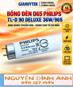 Bóng đèn Philips MASTER TL-D 90 De Luxe 36W/965 dùng đối chiếu nguồn so màu D65